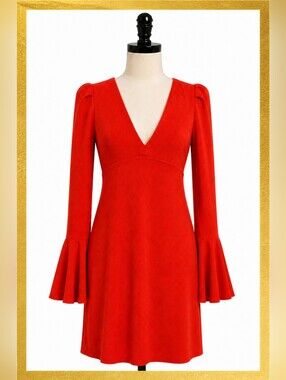 FREE PEOPLE "TALK ABOUT IT"  mini dress with bell sleeves